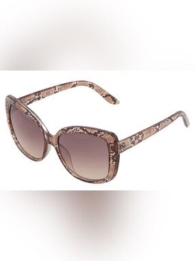 Guess Brown Gradient Butterfly Ladies Sunglasses